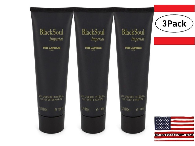 3 Pack Black Soul Imperial by Ted Lapidus Shower Gel 3.33 oz for Men