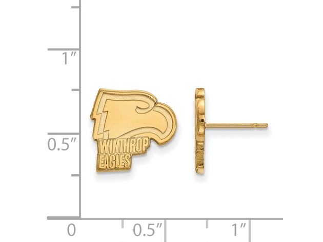 NCAA 14k Gold Plated Silver Winthrop University Small Post Earrings