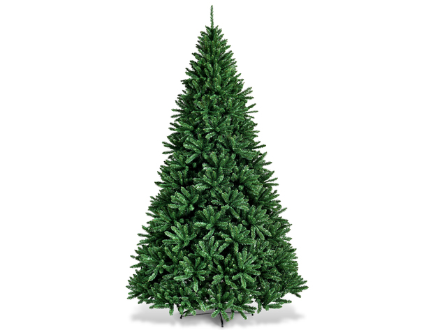 Costway 9ft Hinged Christmas Tree Douglas Full Fir Tree 3594 Tips - green