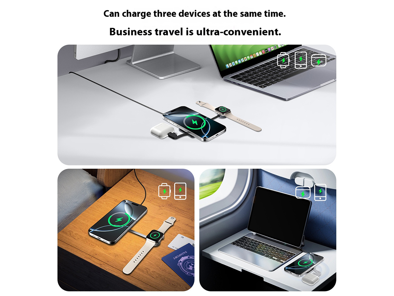 Qi2 3-in-1 Portable Charging Station (Silver)