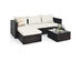 Costway 5 Piece Patio Rattan Furniture Set Sectional Conversation Sofa w/ Table Off White - Off White