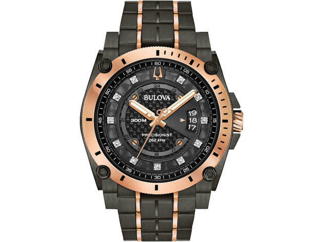 Bulova 98D149 Mens Precisionist Gray and Rose-Gold Watch