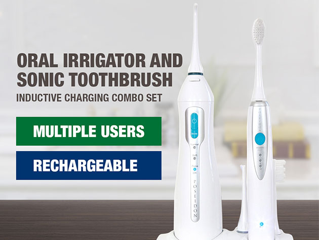 Water Flosser, Sonic Toothbrush & Inductive Charging Base Set