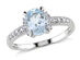 Aquamarine Ring 1.0 Carat (ctw) with Diamonds in Sterling Silver - 9