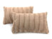 Cheer Collection Reversible Faux Fur Throw Pillows (Set of 2/Sand)