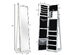 Costway Mirrored Jewelry Cabinet Lockable Standing Storage Organizer W/ Shelf - White