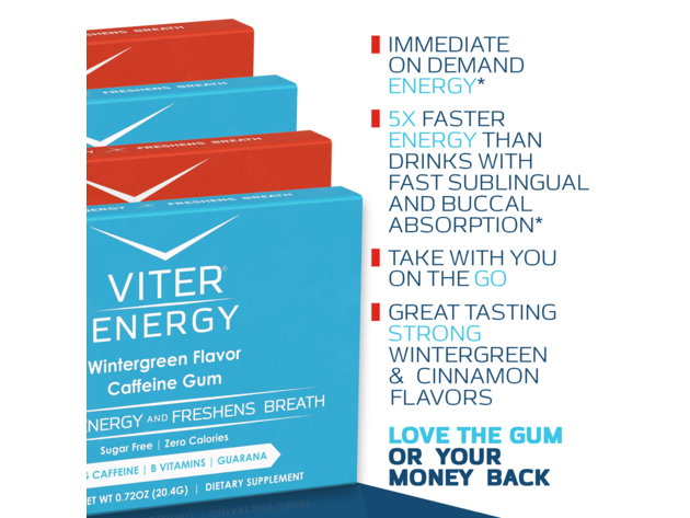 Viter Energy Caffeine Gum - 2 Flavor Variety Pack