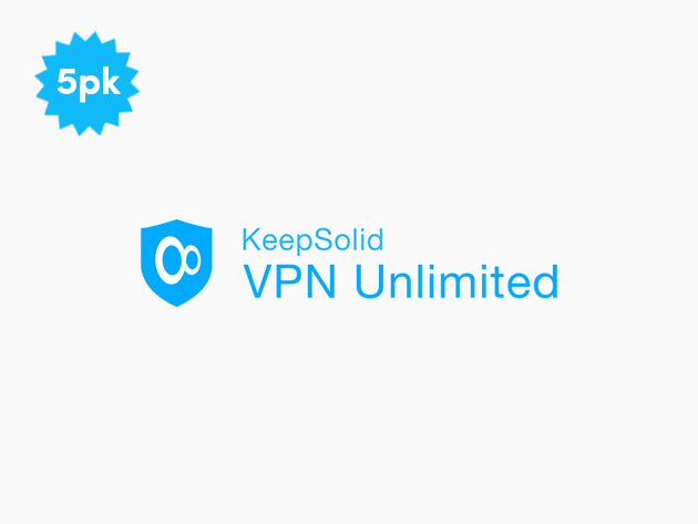 KeepSolid VPN Lifetime with 5 Devices: Family Pack of 5 Accounts 