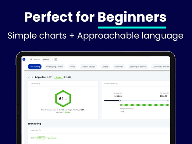 Stock Investing for Beginners + FREE Access to Tykr Software: Lifetime Subscription