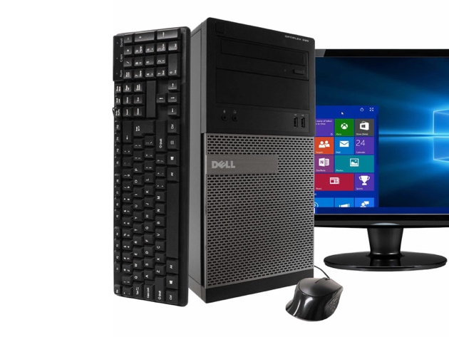 Dell 390 Tower PC, 3.2GHz Intel i5 Quad Core Gen 2, 4GB RAM, 500GB SATA HD, Windows 10 Home 64 bit, 22" Screen (Renewed)
