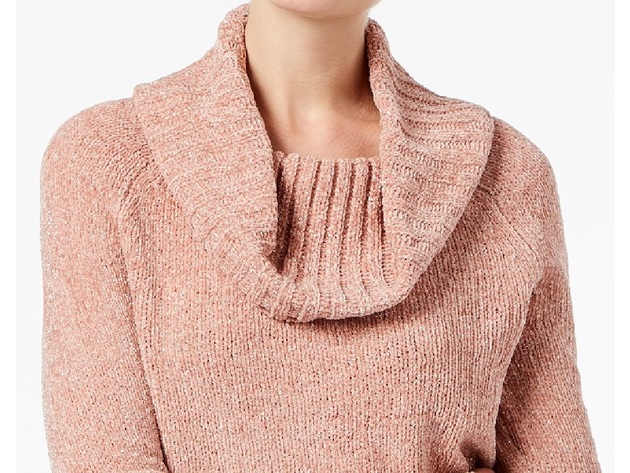 I-N-C Women's Chenille Pullover Sweater Pink Size X-Large