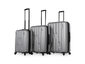 Mia Toro Nuovo 3-Piece Expandable Hardside Spinner Luggage Set Silver
