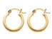 14K Yellow Gold Hoop Earrings 2mm (2/3 inch Length)