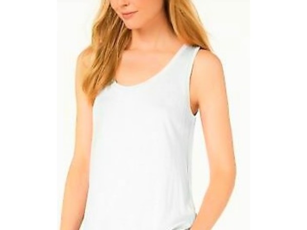 Maison Jules Women's Scoop-Neck Tank Top Gray Size Large