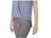 Calvin Klein Women's Short Sleeve V Neck Drape Front Top Blue Size Small