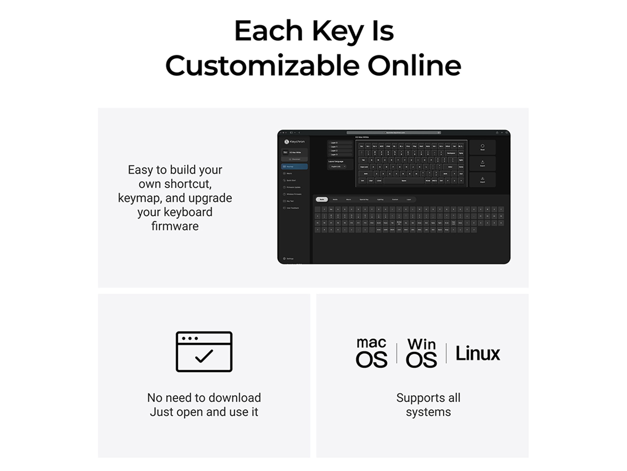 Keychron K3 Max Wireless Mechanical Keyboard (White Backlight/Brown Switches)