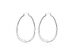 2.7" Flat Oval Hoop Earrings (Silver)