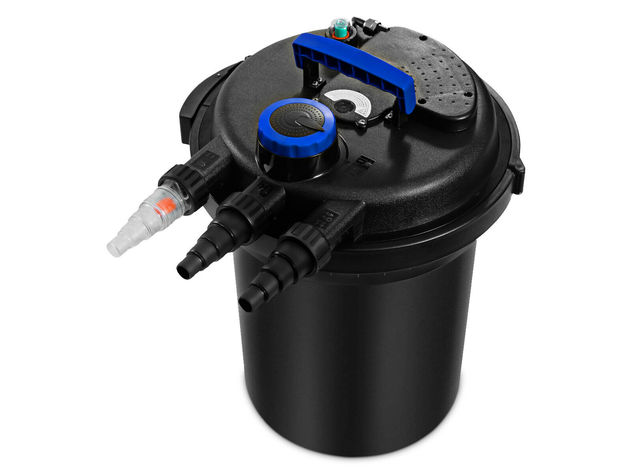 Costway Pond Pressure Bio Filter 4000GAL W/ 13W UV Sterilizer Light 10000L Koi Water - Black