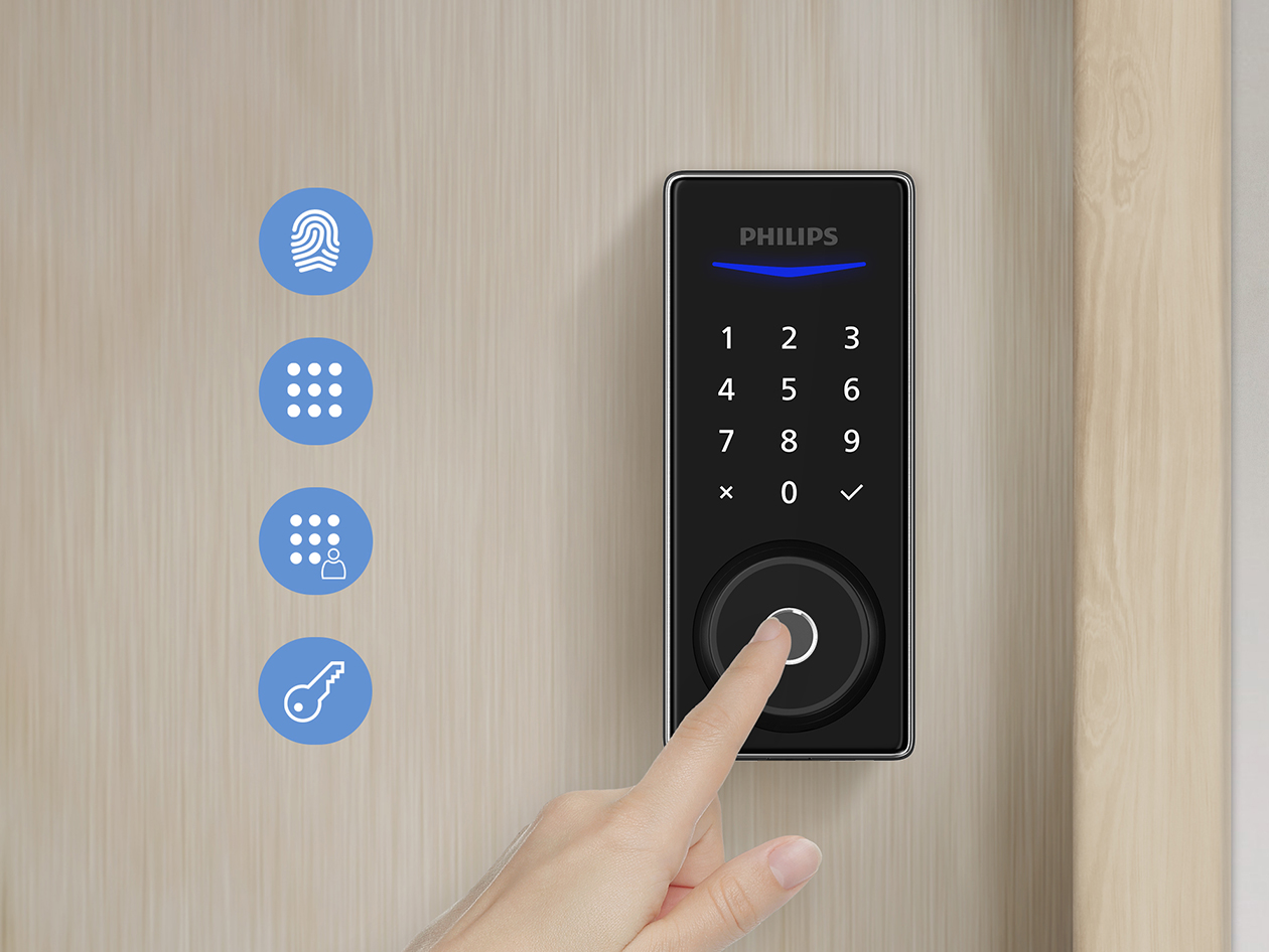 Philips 1000 Series Touchscreen Fingerprint Electronic Deadbolt (Matte Black)