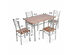 Costway 5 Piece Dining Table Set Wood Metal Kitchen Breakfast Furniture w/4 Chairs Walnut 