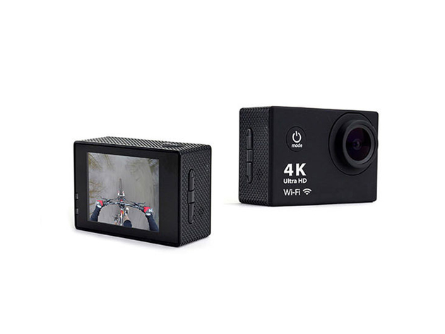  4K Ultra HD Action Cam with Mounts: 2 Sets