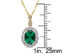 Lab Created Emerald and White Topaz Drop Pendant Necklace 1 5/8 Carat (ctw) in 14K Yellow Gold with Chain