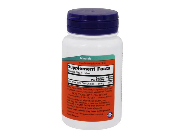 NOW Foods - Zinc 50 mg. - 100 Tablets