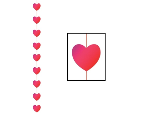 Beistle Heart Stringer Party Accessory for Valentines Day, Birthday, Bridal Showers 6 Feet 6 Inches - 1 Count