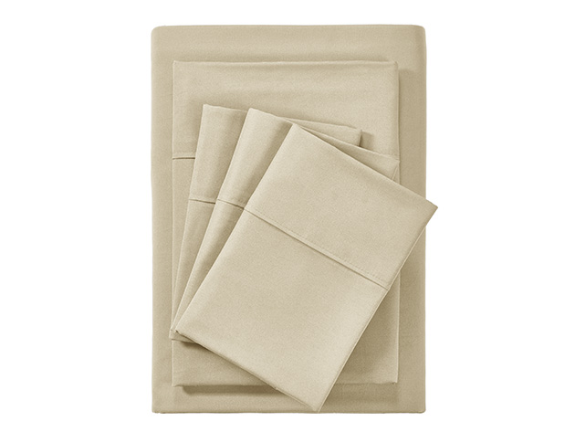 Bamboo 2000 Count 6-Piece Sheet Set with SnugGrip (Taupe/Twin XL)