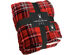 Spyder Sherpa Lined Flannel Ultra Plush Bed Blanket Interwoven Strength - Full/Queen 90"x90" Red+Black
