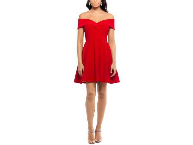 Xscape Women's Off The Shoulder Party Dress Red Size 2