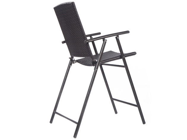 Costway 4 Piece Folding Rattan Wicker Bar Stool Chair Indoor &Outdoor Furniture - Brown