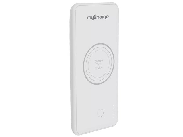 MyCharge Unplugged Qi Wireless Dual USB Port 10000mAh Power Bank, Recharges Via Micro-USB Cable or Wireless, White