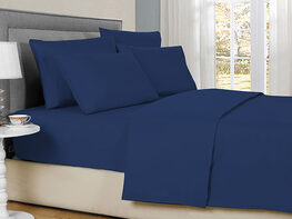 6-Piece Bamboo-Blend Comfort Luxury Sheet Set (Navy/Queen)