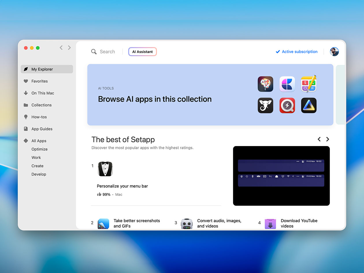 Setapp AI: 1-Year Subscription (Enthusiast Plan)
