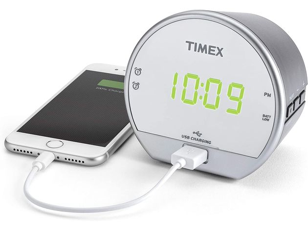 Timex Dual Alarm Clock with USB Charging and Battery Back Up