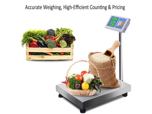Costway 660lbs Weight Computing Digital Floor Platform Scale Postal Shipping Mailing - White