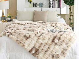 Soft Space Faux Fur Throw Blanket (Nude)