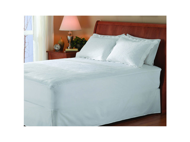 Sunbeam Non-Woven Thermofine Heated Electric Mattress Pad Twin Size - White