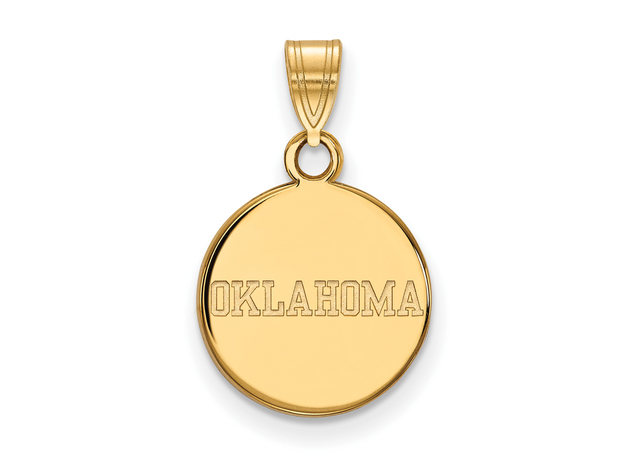 10k Yellow Gold U. of Oklahoma Small Disc Pendant