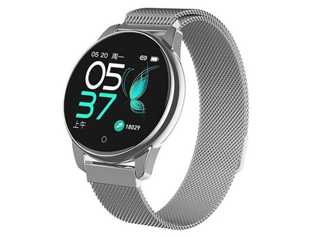Smart Watch with Stainless Steel Strap (Silver)