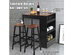 Costway 3 Pieces Bar Table Set Industrial Counter with Storage