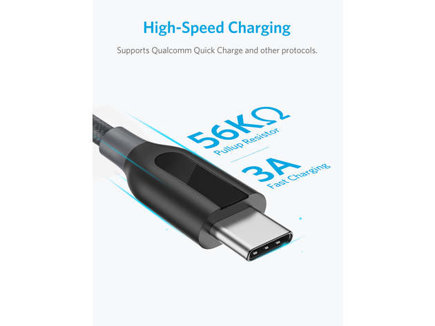 Anker PowerLine+ 6ft USB-C to USB 2.0 Cable (Gray)