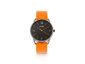 Simplify The 6300 Leather-Band Watch - Orange/Black