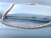 Tennis Necklace with White Princess Cut Swarovski (Rose Gold)