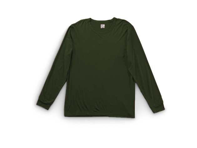 32 Degrees Men's Base Layer Crew Neck Shirt Olive Size Small