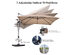 10Ft Square Patio Offset Cantilever Umbrella 360 Degree Tilt Aluminum - Tan