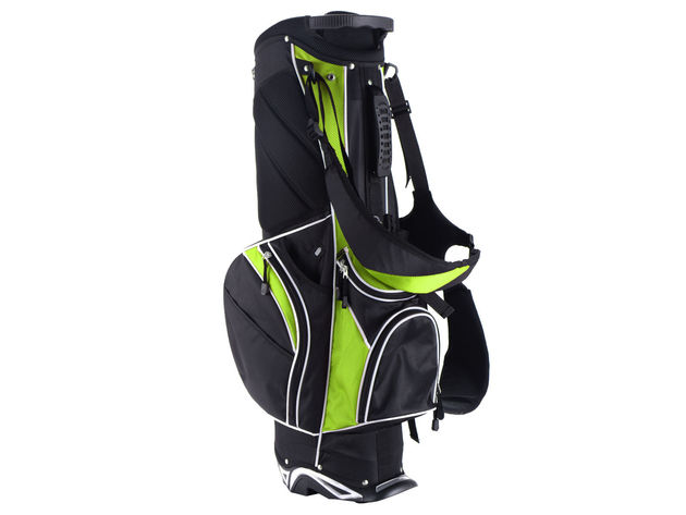 Costway Golf Stand Cart Bag Club w/6 Way Divider Carry Organizer Pockets Storage Green