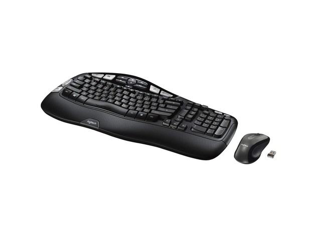 Logitech MK550 Wireless Wave Keyboard and Mouse Combo - Includes Keyboard and Mouse, Long Battery Life, Ergonomic Wave Design - Black [Open Box]