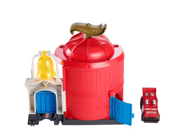 Hot Wheels City Downtown Fire Station Spinout Storytelling Playset, Suggested For Kids Ages 4-8